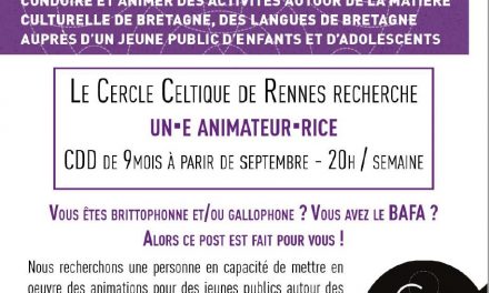 Une offre d’emploi proposée par le Cercle Celtique de Rennes