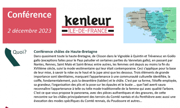 Conférence sur les châles de Haute-Bretagne