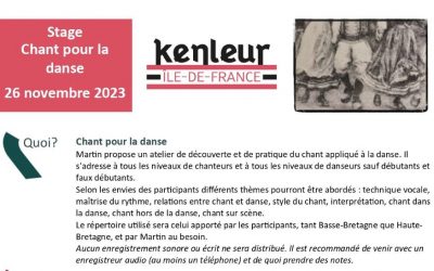 Stage de chant pour la danse