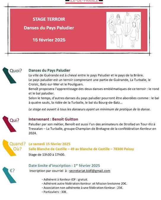 Stage de danses du pays paludier à Poissy